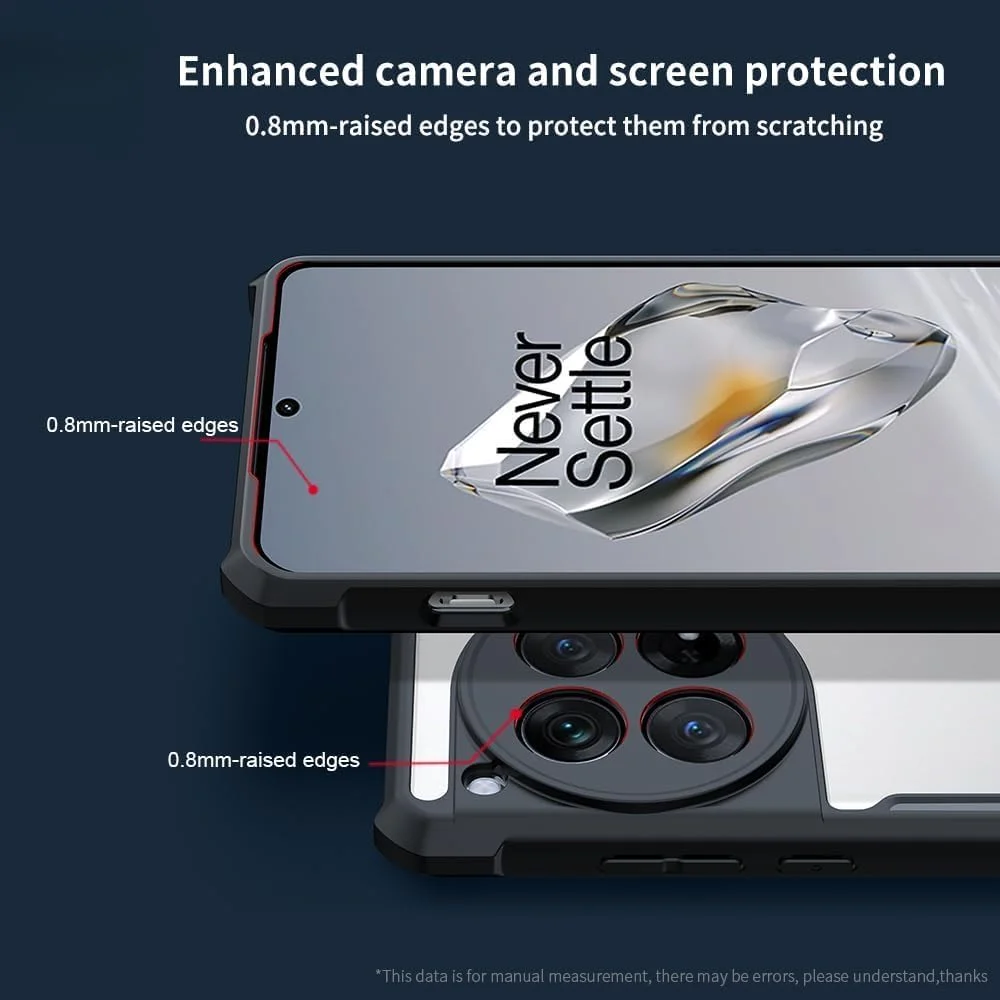 کاور محافظ شفاف سخت Zubitech با حاشیه مشکی TPU ضد ضربه و محافظ لنز دوربین مقاوم در برابر ضربه 360 درجه برای OnePlus 13