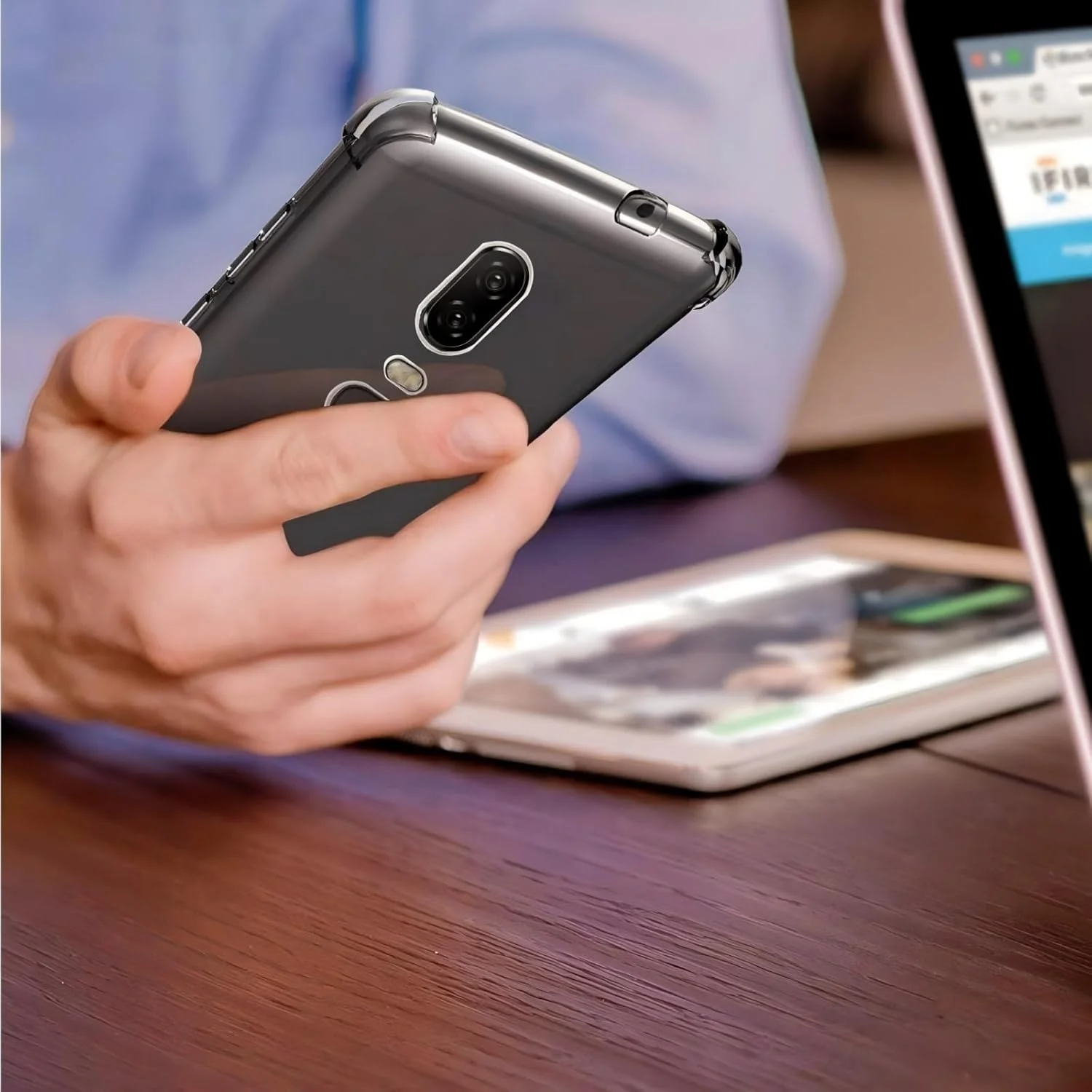 کاور شفاف یوستیا برای وان پلاس 6، کاور محافظ TPU نرم و ضخیم با چهار گوشه تقویت شده