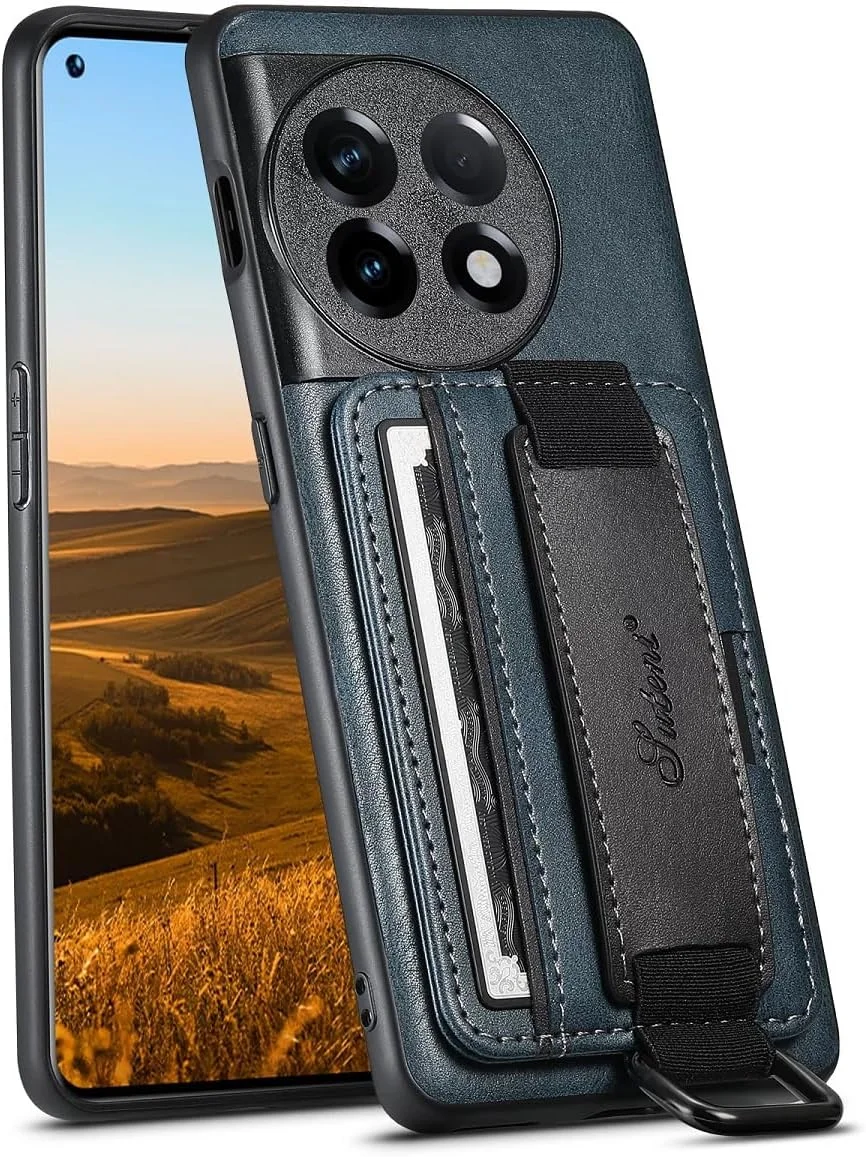 کیف چرمی پریمیوم YIMICO برای OnePlus 11، کیف پول دارای جای کارت، استند، مچ بند الاستیک، حلقه فلزی، محافظت کامل بدنه در برابر ضربه و ضد خش (آبی) کیف چرمی پریمیوم YIMICO برای OnePlus 11، کیف پول دارای جای کارت، استند، مچ بند الاستیک، حلقه فلزی، محافظت کامل بدنه در برابر ضربه و ضد خش (آبی)