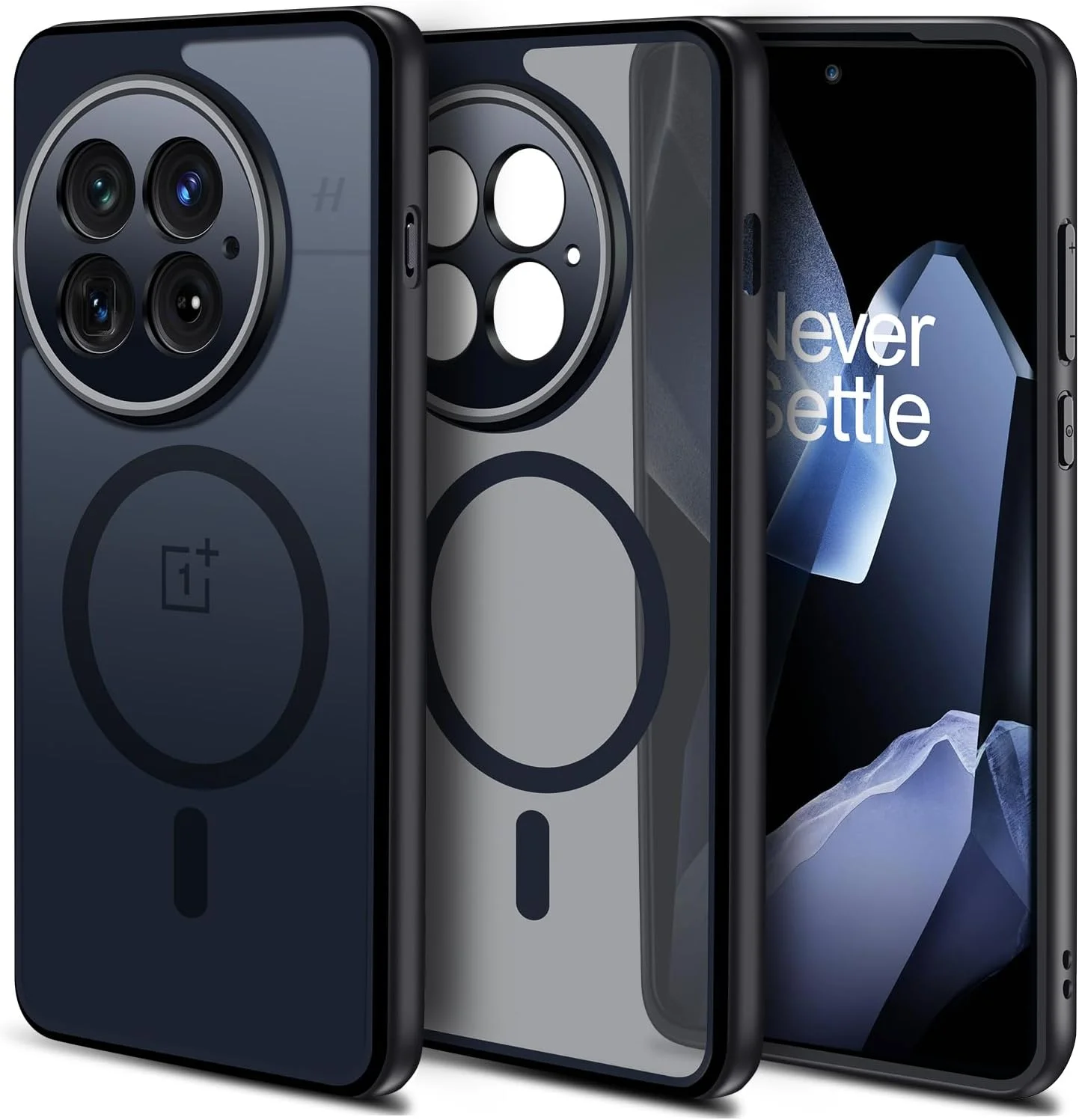 قاب مغناطیسی برای گوشی وان پلاس 13 [سازگار با MagSafe] قاب گوشی نیمه شفاف مات ضد ضربه با پوشش دوربین، قاب باریک و نازک اما با درجه نظامی و ضربه گیر سیلیکونی برای وان پلاس 13