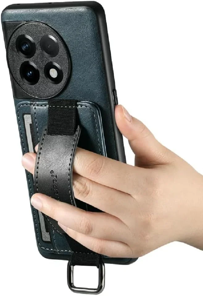 کیف چرمی پریمیوم YIMICO برای OnePlus 11، کیف پول دارای جای کارت، استند، مچ بند الاستیک، حلقه فلزی، محافظت کامل بدنه در برابر ضربه و ضد خش (آبی) کیف چرمی پریمیوم YIMICO برای OnePlus 11، کیف پول دارای جای کارت، استند، مچ بند الاستیک، حلقه فلزی، محافظت کامل بدنه در برابر ضربه و ضد خش (آبی)