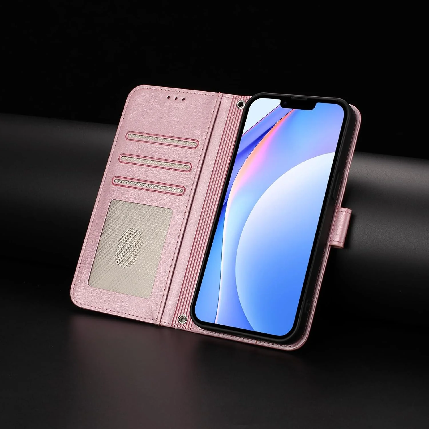 کیف چرمی تاشو برای گوشی وان پلاس 13R، کاور تجاری، کیف پول کارتی، کاور پاندا (صورتی)