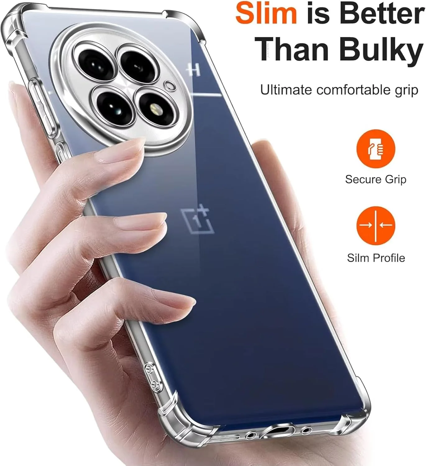 کاور محافظ گوشی مارگون برای وان پلاس 13، 6.82 اینچ، بامپر TPU، کاور شفاف با محافظت از سوراخ دوربین (کاور شفاف)