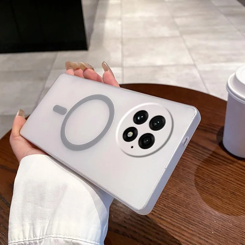 قاب سیلیکونی مغناطیسی برای OnePlus 13 | سازگار با Magsafe | پوشش محافظ ضد خش باریک و مات نیمه شفاف برای OnePlus 13، خاکستری قاب سیلیکونی مغناطیسی برای OnePlus 13 | سازگار با Magsafe | پوشش محافظ ضد خش باریک و مات نیمه شفاف برای OnePlus 13، خاکستری