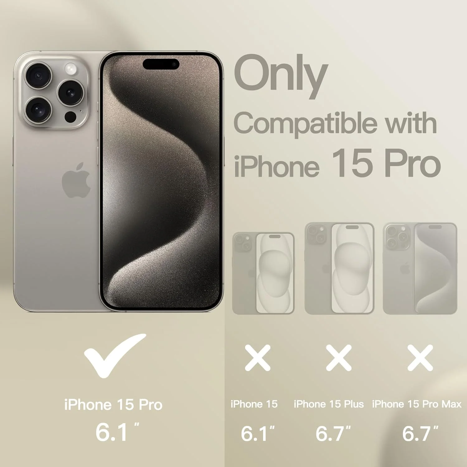 کاور سیلیکونی JETech برای آیفون 15 پرو 6.1 اینچی، با پوشش محافظتی کامل و لمس نرم و ابریشمی، ضد ضربه (تیتانیوم طبیعی)