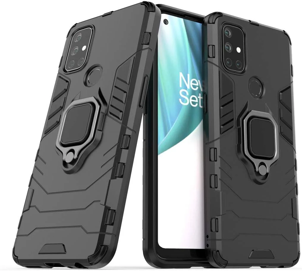 قاب محافظ گوشی مایجین سازگار با وانپلاس نورد N10، دارای حلقه فلزی، استند و ضربهگیر (قابل استفاده با هولدر مغناطیسی خودرو)، پوشش مقاوم دولایه برای وانپلاس نورد N10 (مشکی) قاب محافظ گوشی مایجین سازگار با وانپلاس نورد N10، دارای حلقه فلزی، استند و ضربهگیر (قابل استفاده با هولدر مغناطیسی خودرو)، پوشش مقاوم دولایه برای وانپلاس نورد N10 (مشکی)