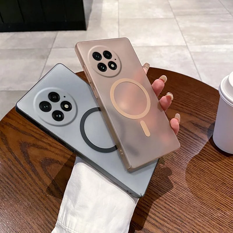 قاب سیلیکونی مغناطیسی برای OnePlus 13 | سازگار با Magsafe | پوشش محافظ ضد خش باریک و مات نیمه شفاف برای OnePlus 13، خاکستری قاب سیلیکونی مغناطیسی برای OnePlus 13 | سازگار با Magsafe | پوشش محافظ ضد خش باریک و مات نیمه شفاف برای OnePlus 13، خاکستری