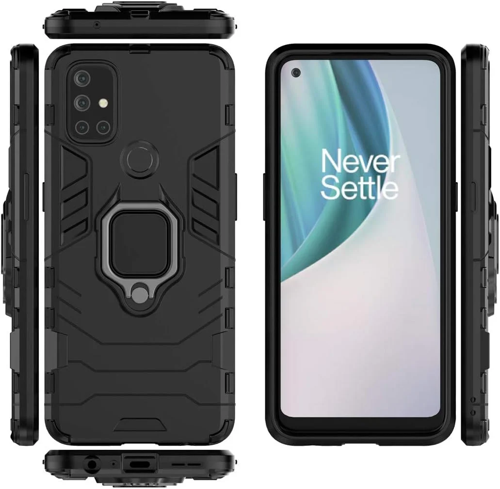 قاب محافظ گوشی مایجین سازگار با وانپلاس نورد N10، دارای حلقه فلزی، استند و ضربهگیر (قابل استفاده با هولدر مغناطیسی خودرو)، پوشش مقاوم دولایه برای وانپلاس نورد N10 (مشکی) قاب محافظ گوشی مایجین سازگار با وانپلاس نورد N10، دارای حلقه فلزی، استند و ضربهگیر (قابل استفاده با هولدر مغناطیسی خودرو)، پوشش مقاوم دولایه برای وانپلاس نورد N10 (مشکی)