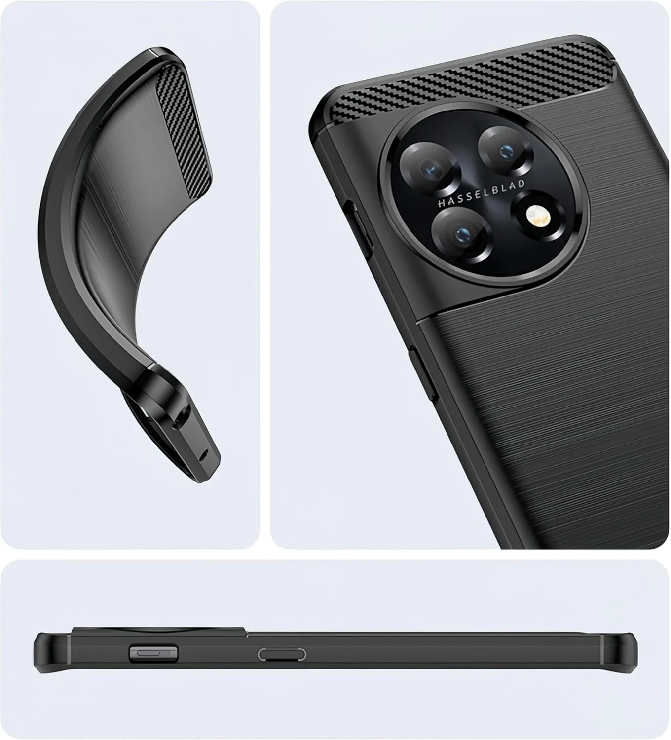 قاب گوشی سازگار با وان پلاس 11، پشت PC سخت و ضربه گیر TPU نرم، قاب محافظ باریک مقاوم در برابر خراش (مشکی) قاب گوشی سازگار با وان پلاس 11، پشت PC سخت و ضربه گیر TPU نرم، قاب محافظ باریک مقاوم در برابر خراش (مشکی)