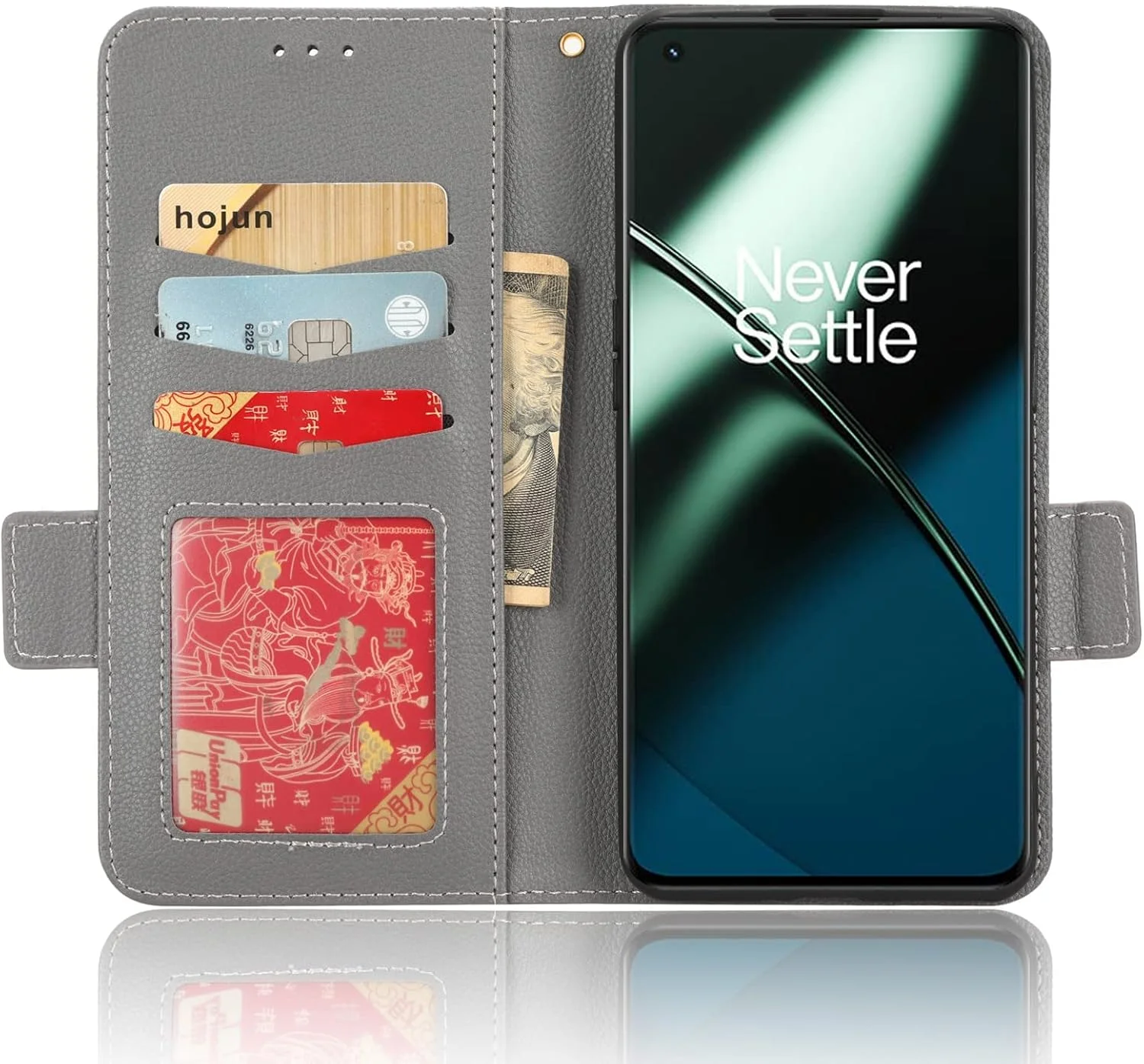 کاور گوشی OnePlus 11، با جای کارت و پول، بسیار باریک، روکش چرمی، دارای استند و قفل مغناطیسی، کیف پول چرمی TPU برای OnePlus 11 (خاکستری) کاور گوشی OnePlus 11، با جای کارت و پول، بسیار باریک، روکش چرمی، دارای استند و قفل مغناطیسی، کیف پول چرمی TPU برای OnePlus 11 (خاکستری)