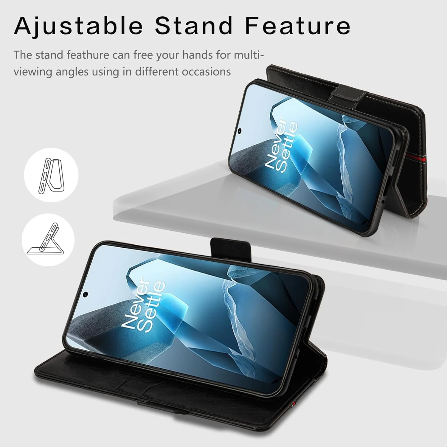 کیف پول چرمی MAMA MOUTH برای گوشی وان پلاس 13 5G، کاور محافظ TPU سیلیکونی با بامپر، دارای اسلات کارت مغناطیسی، پایه تاشو و ضد ضربه - مشکی تیره کیف پول چرمی MAMA MOUTH برای گوشی وان پلاس 13 5G، کاور محافظ TPU سیلیکونی با بامپر، دارای اسلات کارت مغناطیسی، پایه تاشو و ضد ضربه - مشکی تیره