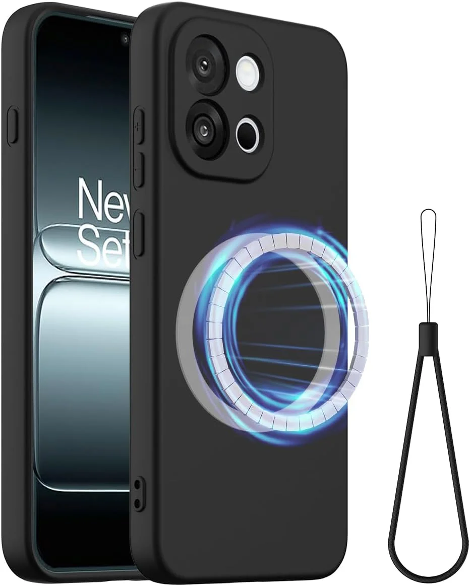 قاب مغناطیسی Gruattreay برای OnePlus 13T/OnePlus 13s 5G، قاب سیلیکونی مایع با آستر میکروفیبر، پوشش پشتی محافظ ضد ضربه و ضد افتادن با بند آویز (مشکی) قاب مغناطیسی Gruattreay برای OnePlus 13T/OnePlus 13s 5G، قاب سیلیکونی مایع با آستر میکروفیبر، پوشش پشتی محافظ ضد ضربه و ضد افتادن با بند آویز (مشکی)