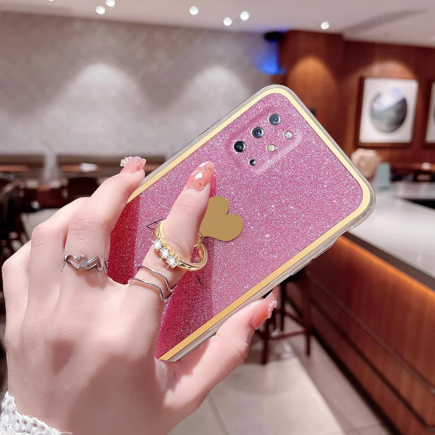 قاب گوشی وان پلاس 8T، دخترانه، زنانه، طرح اکلیلی لوکس با پایه انگشتی، محافظ نرم و باریک - صورتی قاب گوشی وان پلاس 8T، دخترانه، زنانه، طرح اکلیلی لوکس با پایه انگشتی، محافظ نرم و باریک - صورتی