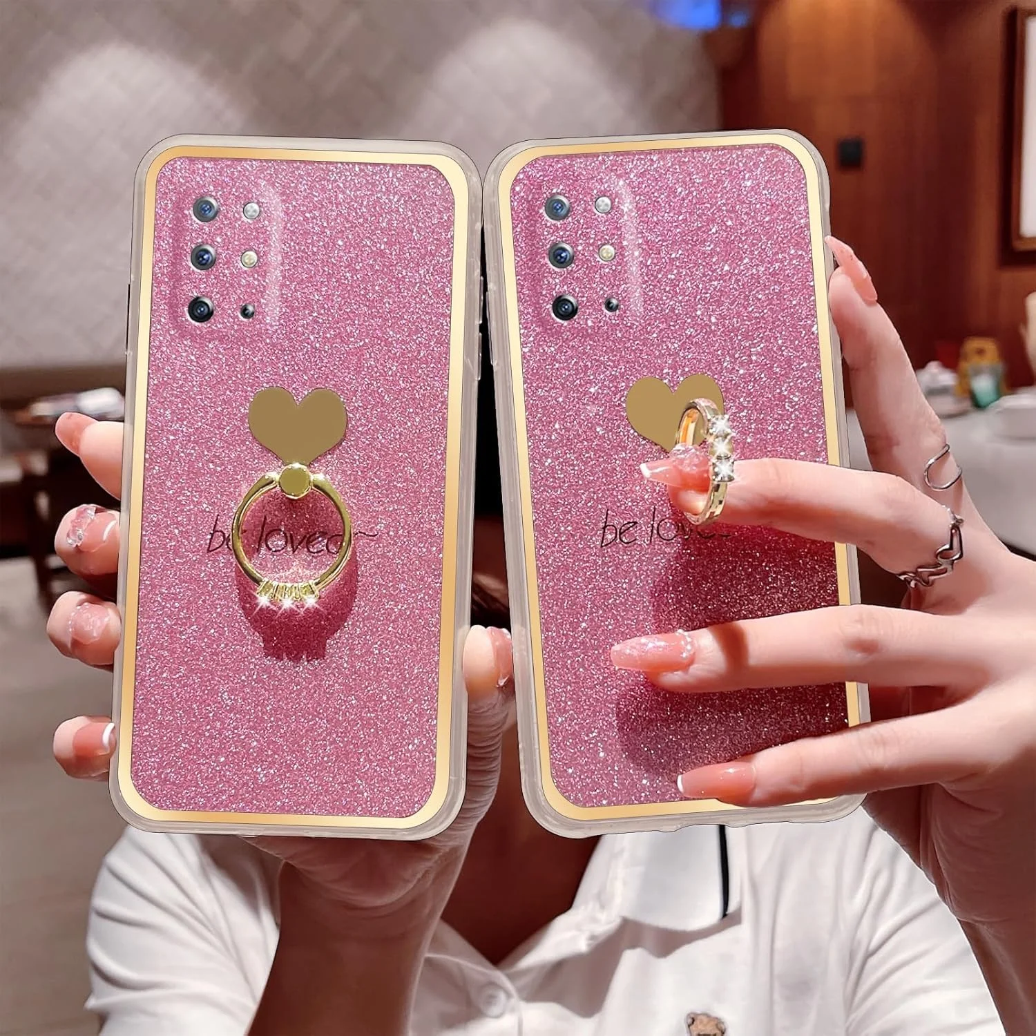 قاب گوشی وان پلاس 8T، دخترانه، زنانه، طرح اکلیلی لوکس با پایه انگشتی، محافظ نرم و باریک - صورتی قاب گوشی وان پلاس 8T، دخترانه، زنانه، طرح اکلیلی لوکس با پایه انگشتی، محافظ نرم و باریک - صورتی