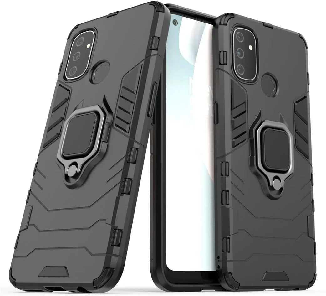 قاب محافظ دو لایه مقاوم MaiJin سازگار با OnePlus Nord N100، دارای حلقه فلزی و استند (سازگار با هولدر مغناطیسی خودرو) (مشکی) قاب محافظ دو لایه مقاوم MaiJin سازگار با OnePlus Nord N100، دارای حلقه فلزی و استند (سازگار با هولدر مغناطیسی خودرو) (مشکی)