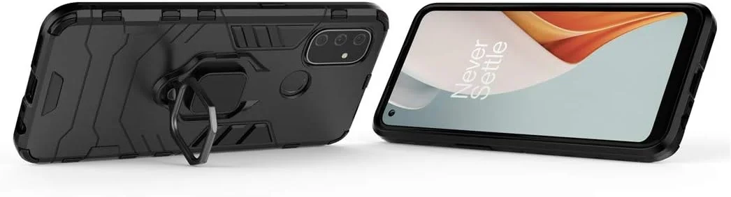 قاب محافظ دو لایه مقاوم MaiJin سازگار با OnePlus Nord N100، دارای حلقه فلزی و استند (سازگار با هولدر مغناطیسی خودرو) (مشکی) قاب محافظ دو لایه مقاوم MaiJin سازگار با OnePlus Nord N100، دارای حلقه فلزی و استند (سازگار با هولدر مغناطیسی خودرو) (مشکی)
