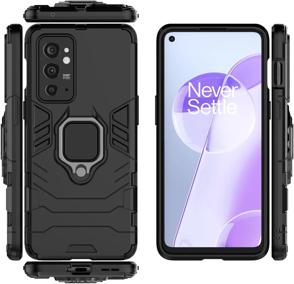 قاب محافظ گوشی موبایل میجین سازگار با وان پلاس 9RT 5G، با حلقه فلزی و استند، پوشش دو لایه مقاوم (مشکی) قاب محافظ گوشی موبایل میجین سازگار با وان پلاس 9RT 5G، با حلقه فلزی و استند، پوشش دو لایه مقاوم (مشکی)