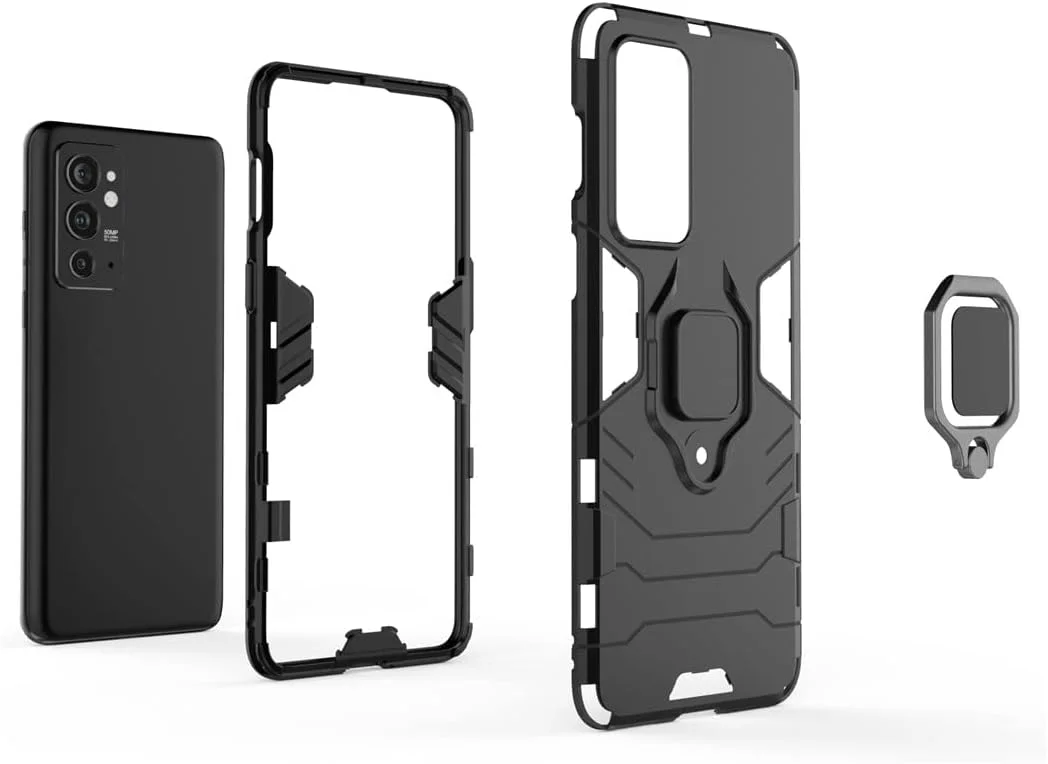 قاب محافظ گوشی موبایل میجین سازگار با وان پلاس 9RT 5G، با حلقه فلزی و استند، پوشش دو لایه مقاوم (مشکی) قاب محافظ گوشی موبایل میجین سازگار با وان پلاس 9RT 5G، با حلقه فلزی و استند، پوشش دو لایه مقاوم (مشکی)