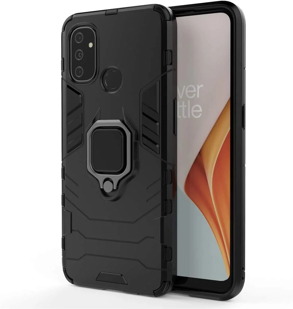 قاب محافظ دو لایه مقاوم MaiJin سازگار با OnePlus Nord N100، دارای حلقه فلزی و استند (سازگار با هولدر مغناطیسی خودرو) (مشکی) قاب محافظ دو لایه مقاوم MaiJin سازگار با OnePlus Nord N100، دارای حلقه فلزی و استند (سازگار با هولدر مغناطیسی خودرو) (مشکی)
