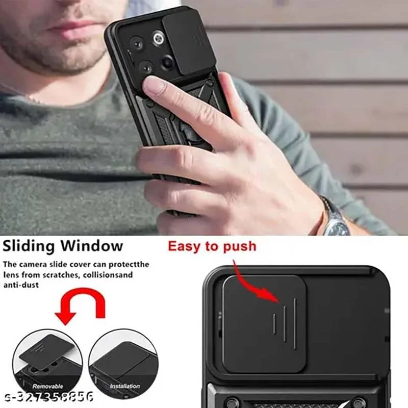 قاب محافظ زرهی مدافع گوشی وان پلاس 11R / ایس 2 5G - محافظت درجه نظامی، پایه چرخان، محافظ صفحه نمایش شیشه ای حرارت دیده - مشکی - قاب استند قاب محافظ زرهی مدافع گوشی وان پلاس 11R / ایس 2 5G - محافظت درجه نظامی، پایه چرخان، محافظ صفحه نمایش شیشه ای حرارت دیده - مشکی - قاب استند