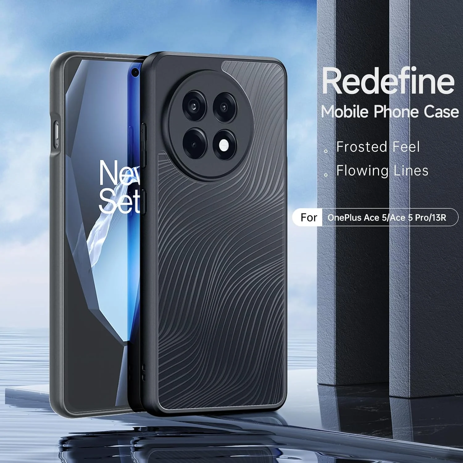 قاب محافظ گوشی وان پلاس 13R، قاب ضربه گیر نیمه شفاف مات با پوشش دوربین، باریک و مقاوم در برابر سقوط