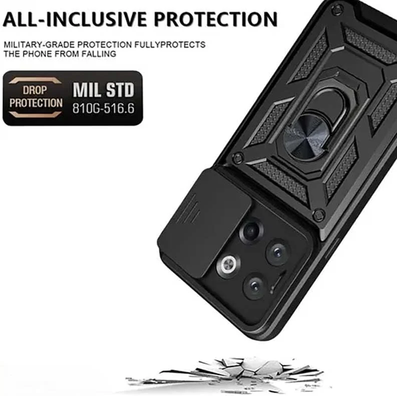 قاب محافظ زرهی مدافع گوشی وان پلاس 11R / ایس 2 5G - محافظت درجه نظامی، پایه چرخان، محافظ صفحه نمایش شیشه ای حرارت دیده - مشکی - قاب استند قاب محافظ زرهی مدافع گوشی وان پلاس 11R / ایس 2 5G - محافظت درجه نظامی، پایه چرخان، محافظ صفحه نمایش شیشه ای حرارت دیده - مشکی - قاب استند