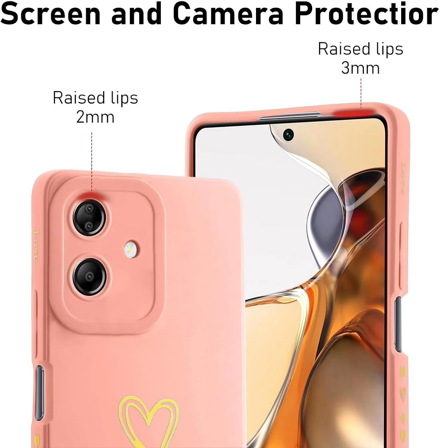 قاب سیلیکونی ESONG برای OnePlus Nord N30 SE/OPPO A79/OPPO A2/OPPO A1S 5G، قاب محافظ با طرح قلب دوست داشتنی برای دختران/بانوان، قاب گوشی فوق العاده نازک با بند دستی، محافظ دوربین قاب سیلیکونی ESONG برای OnePlus Nord N30 SE/OPPO A79/OPPO A2/OPPO A1S 5G، قاب محافظ با طرح قلب دوست داشتنی برای دختران/بانوان، قاب گوشی فوق العاده نازک با بند دستی، محافظ دوربین