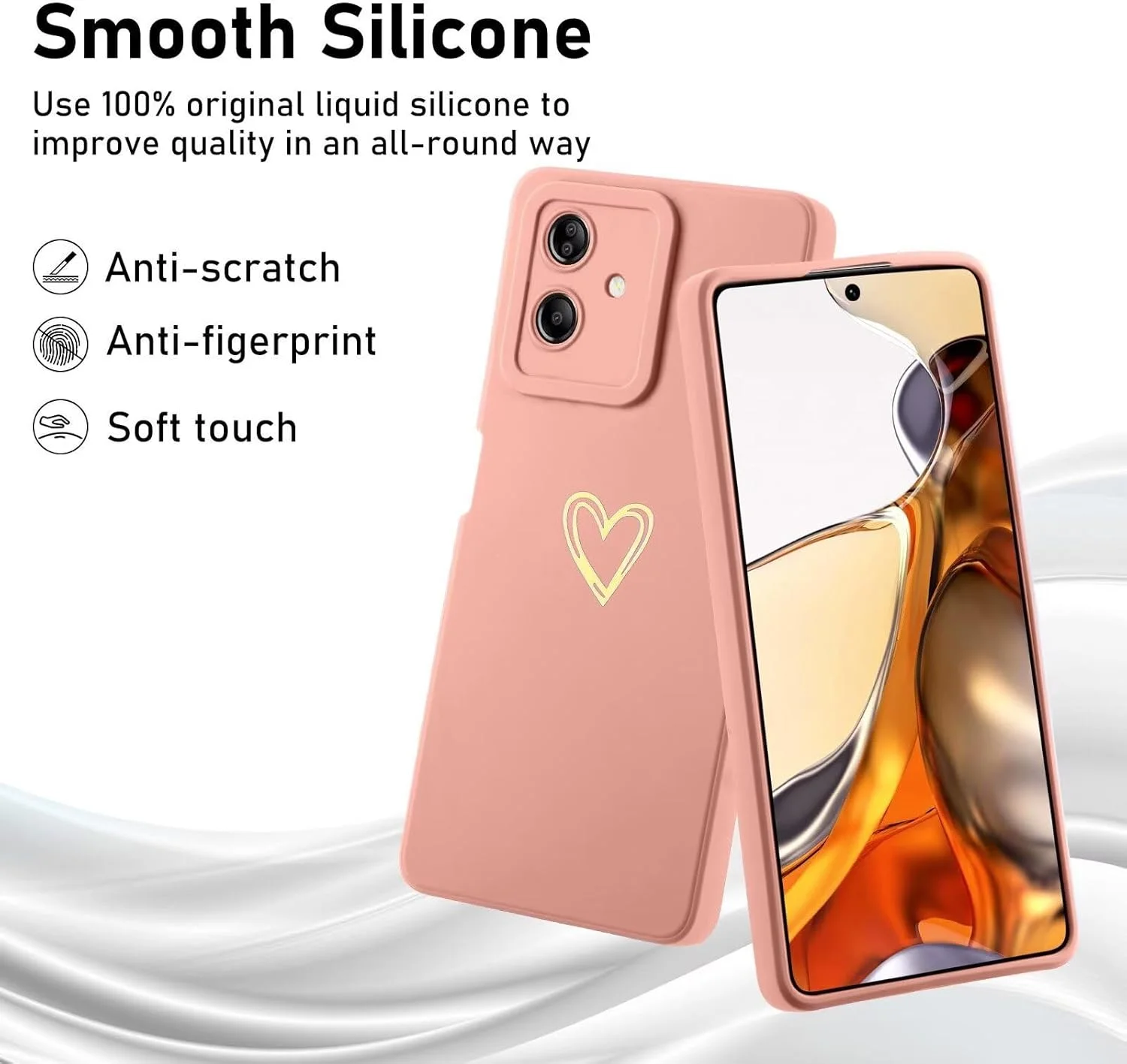 قاب سیلیکونی ESONG برای OnePlus Nord N30 SE/OPPO A79/OPPO A2/OPPO A1S 5G، قاب محافظ با طرح قلب دوست داشتنی برای دختران/بانوان، قاب گوشی فوق العاده نازک با بند دستی، محافظ دوربین قاب سیلیکونی ESONG برای OnePlus Nord N30 SE/OPPO A79/OPPO A2/OPPO A1S 5G، قاب محافظ با طرح قلب دوست داشتنی برای دختران/بانوان، قاب گوشی فوق العاده نازک با بند دستی، محافظ دوربین