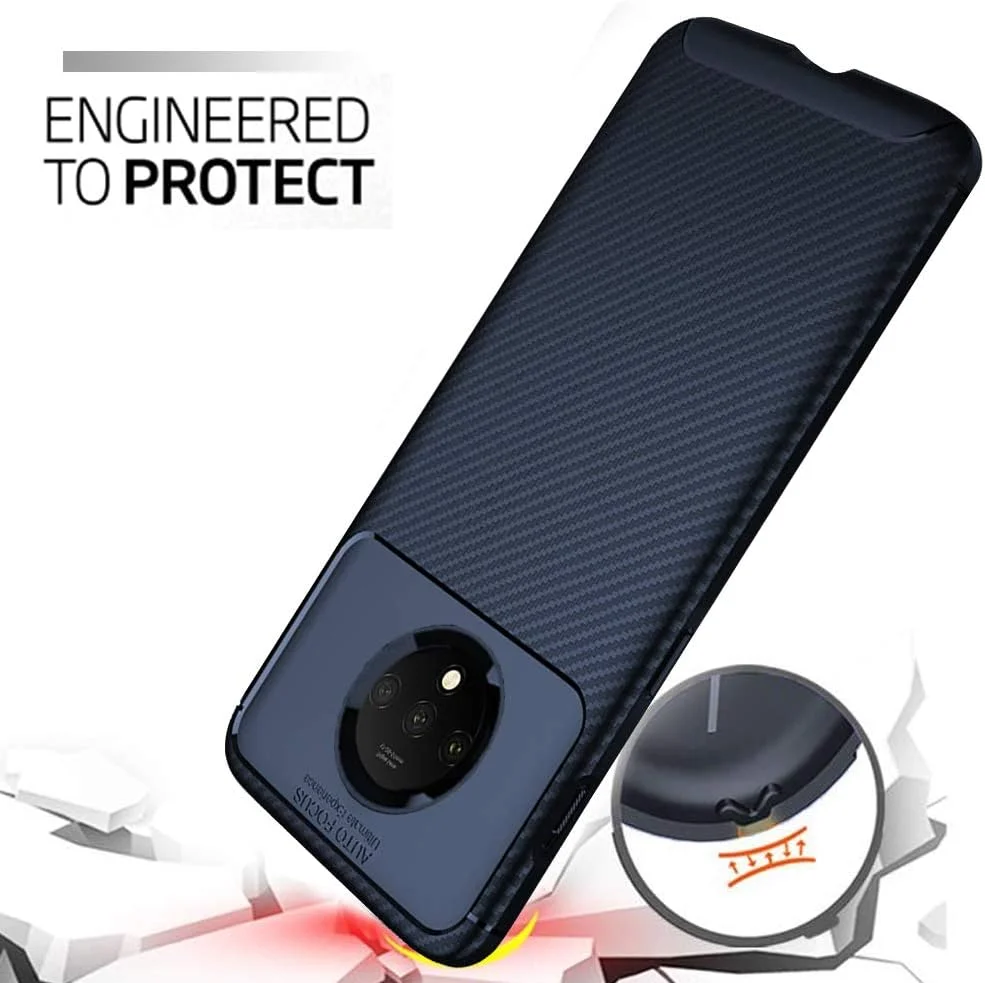 کاور محافظ فیبر کربنی ضد ضربه TheGiftKart برای OnePlus 7T (آبی تیره)