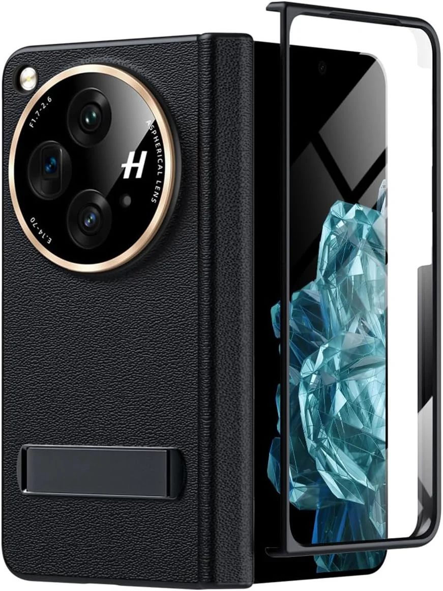 کیف محافظ Miimall سازگار با OnePlus Open، زیپ فنری، فیلم محافظ HD، پوشش PU ضد ضربه با پایه قابل تنظیم برای OnePlus Open، مشکی کیف محافظ Miimall سازگار با OnePlus Open، زیپ فنری، فیلم محافظ HD، پوشش PU ضد ضربه با پایه قابل تنظیم برای OnePlus Open، مشکی