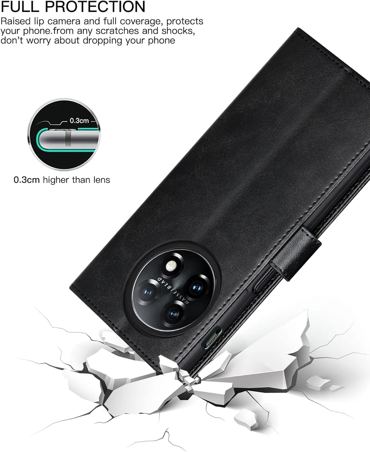 کیف چرمی هوگوث سازگار با قاب گوشی OnePlus 11R 5G / Oneplus ACE 2، جلد کیف پول چرمی PU چرم گاوی تاشو، کیف محافظ چرمی کارت هولدر (مشکی) کیف چرمی هوگوث سازگار با قاب گوشی OnePlus 11R 5G / Oneplus ACE 2، جلد کیف پول چرمی PU چرم گاوی تاشو، کیف محافظ چرمی کارت هولدر (مشکی)