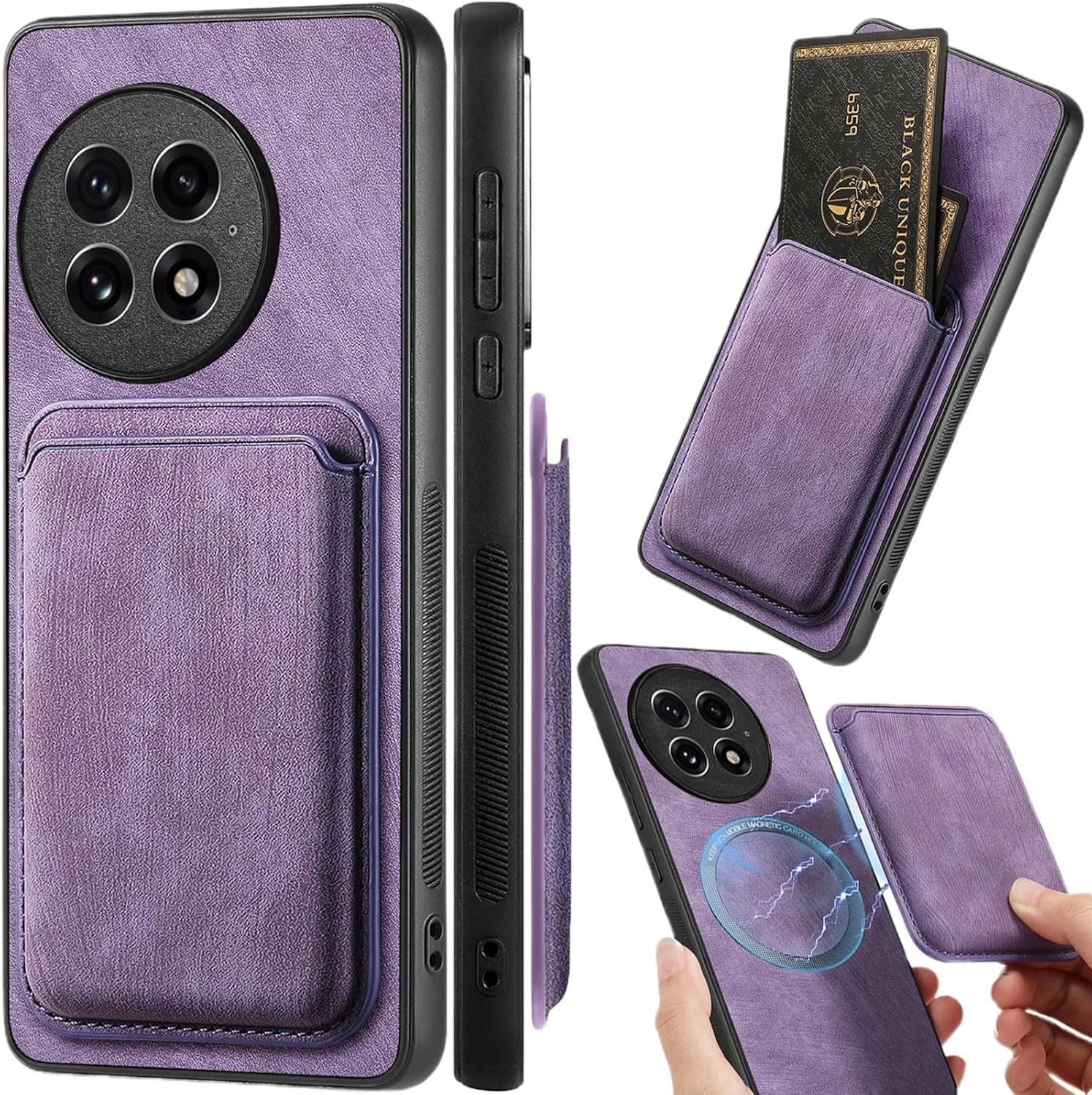 کیف پول گوشی وان پلاس 13 با جای کارت، کاور 2 در 1 جداشدنی مغناطیسی باریک و شیک برای آقایان و بانوان، دارای اسلات کارت اعتباری، رنگ بنفش CXKB کیف پول گوشی وان پلاس 13 با جای کارت، کاور 2 در 1 جداشدنی مغناطیسی باریک و شیک برای آقایان و بانوان، دارای اسلات کارت اعتباری، رنگ بنفش CXKB
