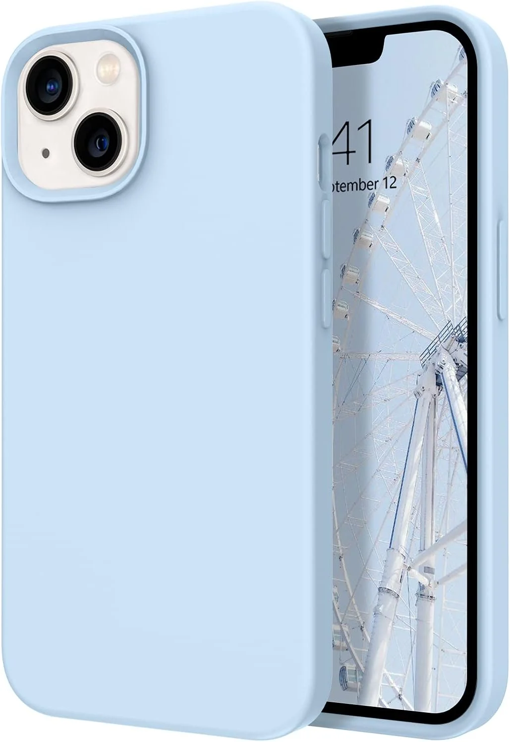 کاور محافظ سیلیکونی نرم و منعطف DOMAVER با لایه داخلی میکروفایبر، ضد ضربه، سازگار با آیفون 13 - آبی روشن کاور محافظ سیلیکونی نرم و منعطف DOMAVER با لایه داخلی میکروفایبر، ضد ضربه، سازگار با آیفون 13 - آبی روشن