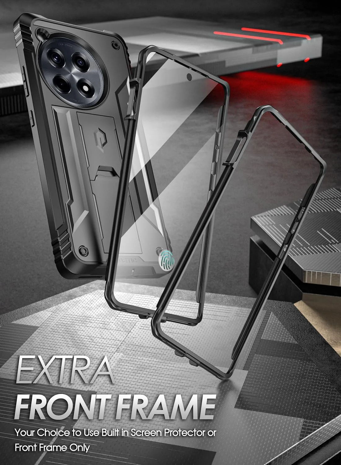 قاب محافظ مقاوم Poetic Revolution برای OnePlus 12R 5G (2024) با محافظ صفحه نمایش داخلی، پوشش محافظ ضد ضربه تمام بدنه با پایه نگهدارنده، مشکی قاب محافظ مقاوم Poetic Revolution برای OnePlus 12R 5G (2024) با محافظ صفحه نمایش داخلی، پوشش محافظ ضد ضربه تمام بدنه با پایه نگهدارنده، مشکی