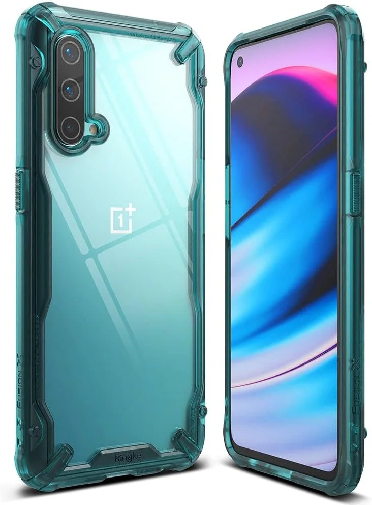 کاور محافظ Ringke Fusion-X سازگار با OnePlus Nord CE 5G، کاور ضربه گیر مقاوم با سپر پشتی سخت و طراحی ارگونومیک و جذب شوک TPU برای OnePlus Nord 2 5G - سبز فیروزه ای کاور محافظ Ringke Fusion-X سازگار با OnePlus Nord CE 5G، کاور ضربه گیر مقاوم با سپر پشتی سخت و طراحی ارگونومیک و جذب شوک TPU برای OnePlus Nord 2 5G - سبز فیروزه ای