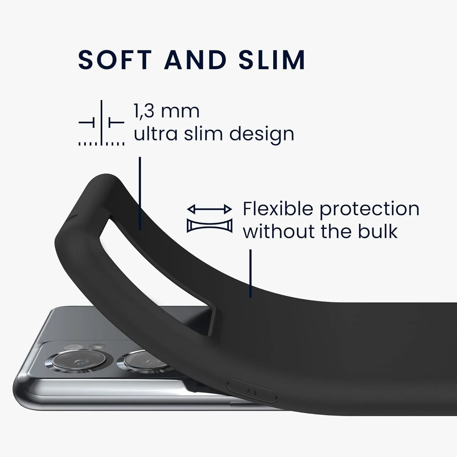 کاور سیلیکونی TPU نرم و باریک AWH برای OnePlus Nord CE 2 5G - تناسب دقیق، محافظت شیک و دوام بیشتر (مشکی)