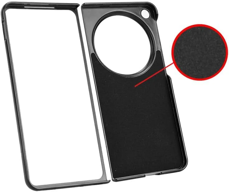 کاور چرمی محافظ گوشی وان پلاس اوپن/اوپو فایند N3 مدل Gruattreay، بسیار باریک، ضد ضربه، دارای جای کارت (مشکی)