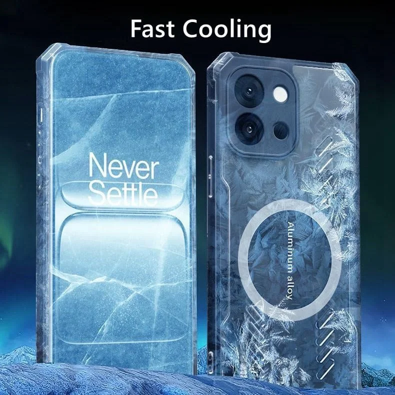 قاب محافظ گوشی برای وان پلاس 13T / وان پلاس 13S، [محافظ لنز دوربین برجسته]، کاور مغناطیسی مات وان پلاس 13S / 13T، قاب محافظ ضد ضربه، خنک کننده سریع، دفع حرارت در بازی (مشکی)