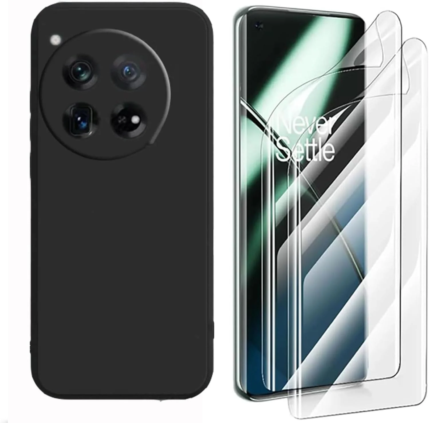 کاور محافظ گوشی پوچن سازگار با Oneplus 12 به همراه محافظ صفحه نمایش (فیلم هیدرولیک) کاور TPU نرم و شفاف (مشکی) (مشکی) کاور محافظ گوشی پوچن سازگار با Oneplus 12 به همراه محافظ صفحه نمایش (فیلم هیدرولیک) کاور TPU نرم و شفاف (مشکی) (مشکی)