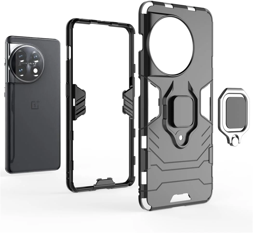 قاب محافظ گوشی مایجین سازگار با وانپلاس 11، با حلقه فلزی و استند، پوشش دولایه مقاوم (مشکی) قاب محافظ گوشی مایجین سازگار با وانپلاس 11، با حلقه فلزی و استند، پوشش دولایه مقاوم (مشکی)