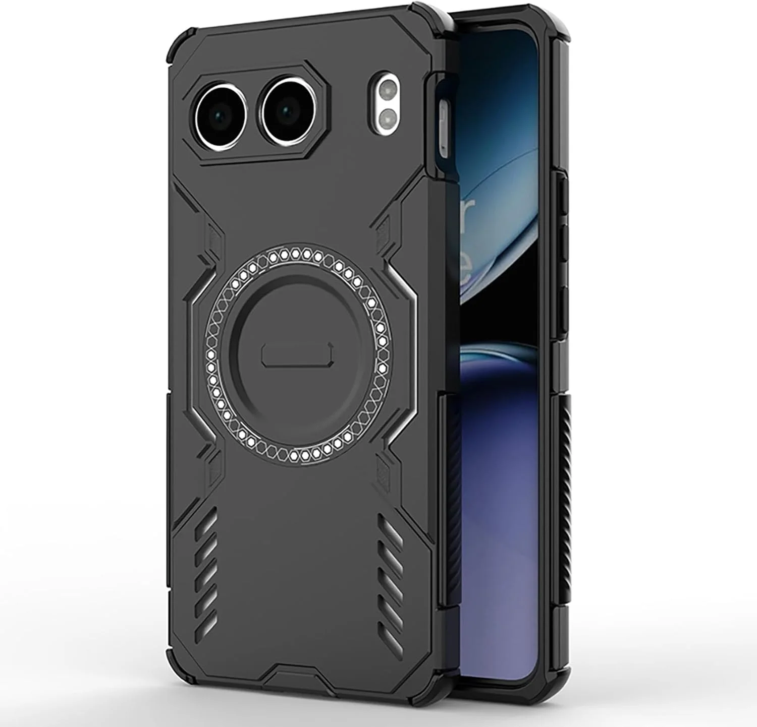 قاب مغناطیسی ایلینگ برای وان پلاس نورد 4 5G، سازگار با MagSafe، بسیار نازک، ضد ضربه، پوشش سخت PC، بامپر سیلیکونی نرم TPU، مشکی