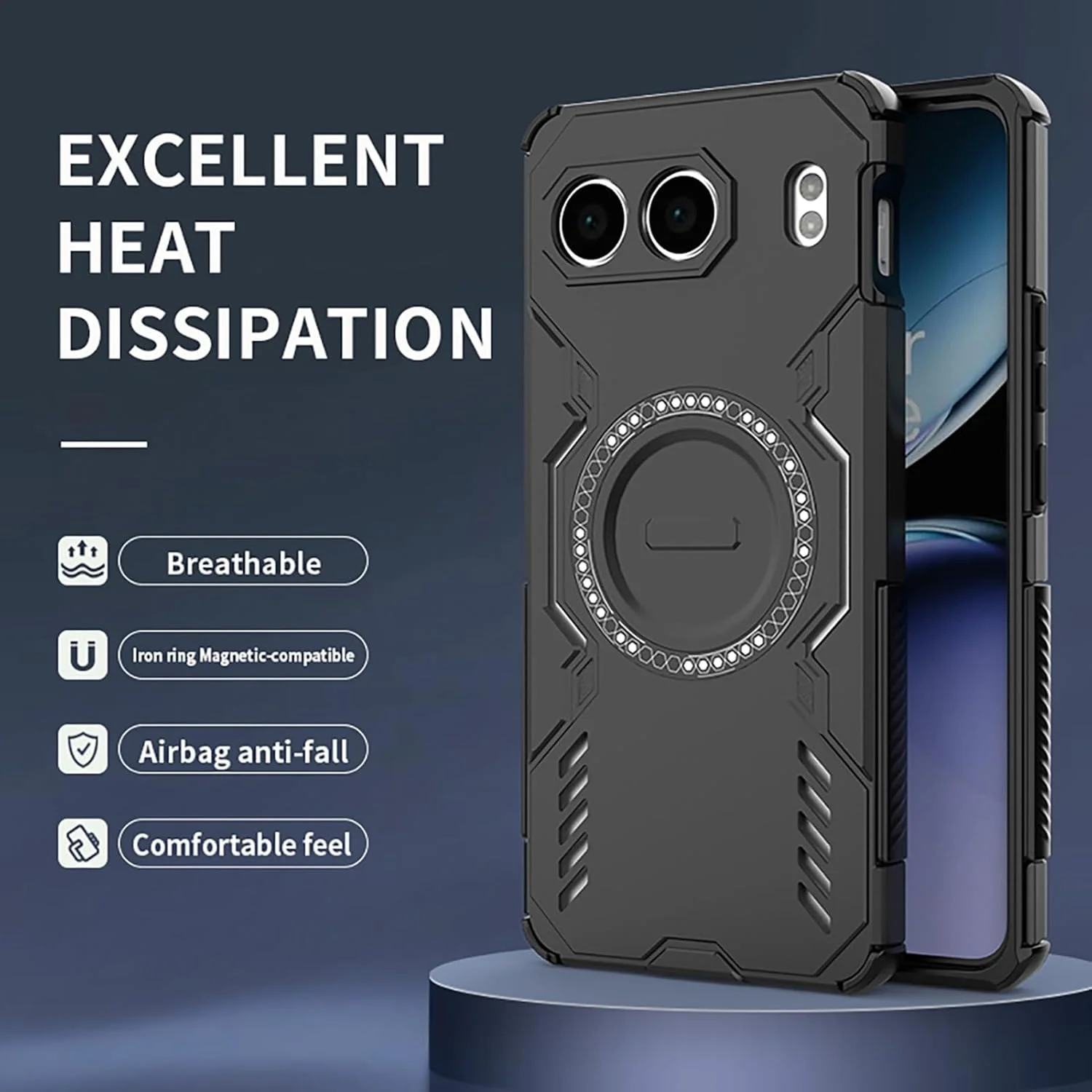 قاب مغناطیسی ایلینگ برای وان پلاس نورد 4 5G، سازگار با MagSafe، بسیار نازک، ضد ضربه، پوشش سخت PC، بامپر سیلیکونی نرم TPU، مشکی قاب مغناطیسی ایلینگ برای وان پلاس نورد 4 5G، سازگار با MagSafe، بسیار نازک، ضد ضربه، پوشش سخت PC، بامپر سیلیکونی نرم TPU، مشکی