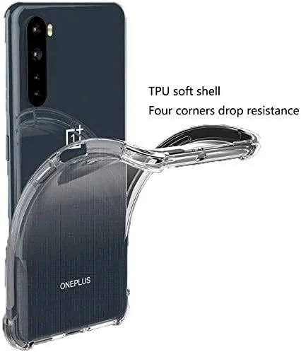 کاور محافظ گوشی وان پلاس نورد 5G، کاور شفاف با گوشه‌های تقویت‌شده، ساخته شده از TPU منعطف و مقاوم در برابر ضربه برای گوشی وان پلاس نورد (شفاف)