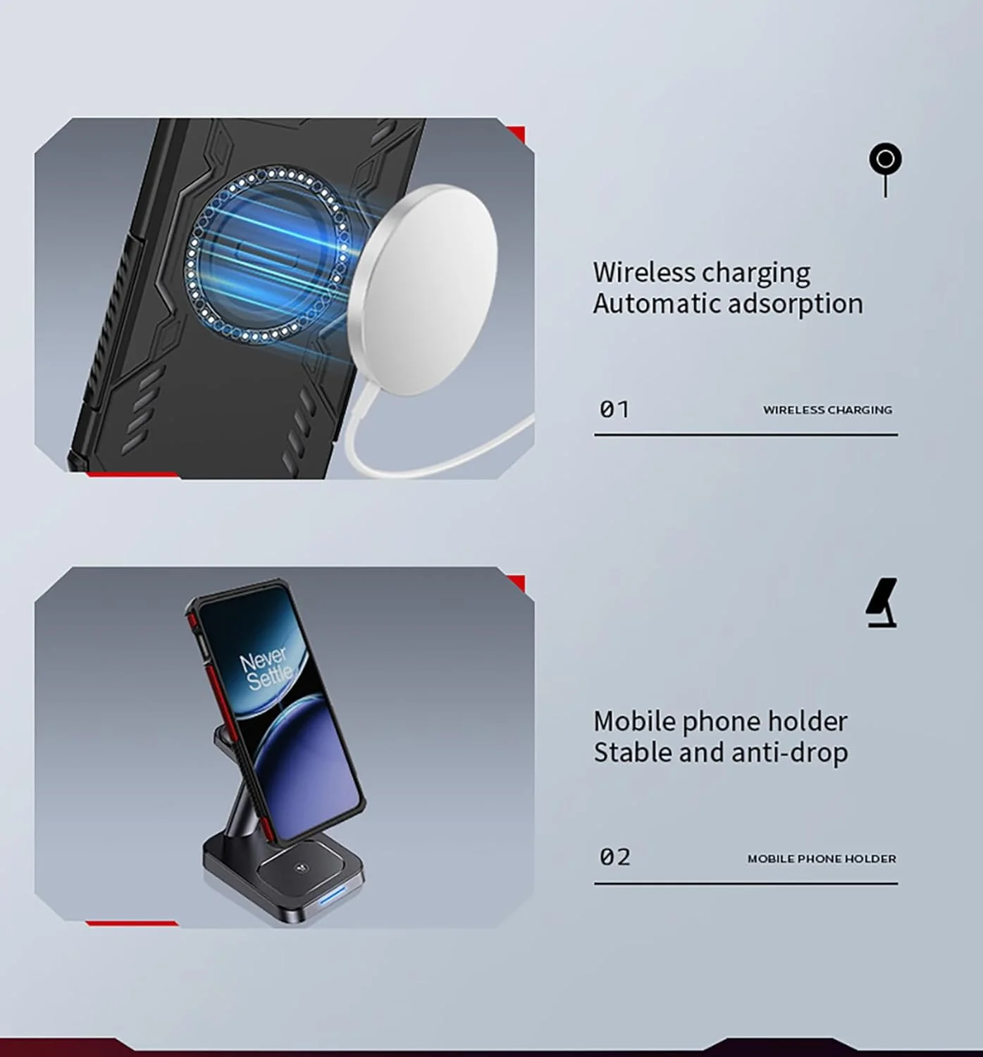 قاب مغناطیسی ایلینگ برای وان پلاس نورد 4 5G، سازگار با MagSafe، بسیار نازک، ضد ضربه، پوشش سخت PC، بامپر سیلیکونی نرم TPU، مشکی قاب مغناطیسی ایلینگ برای وان پلاس نورد 4 5G، سازگار با MagSafe، بسیار نازک، ضد ضربه، پوشش سخت PC، بامپر سیلیکونی نرم TPU، مشکی