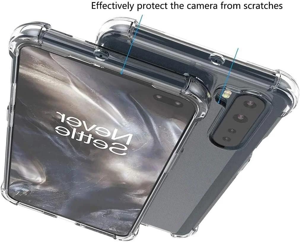 کاور محافظ گوشی وان پلاس نورد 5G، کاور شفاف با گوشه‌های تقویت‌شده، ساخته شده از TPU منعطف و مقاوم در برابر ضربه برای گوشی وان پلاس نورد (شفاف)