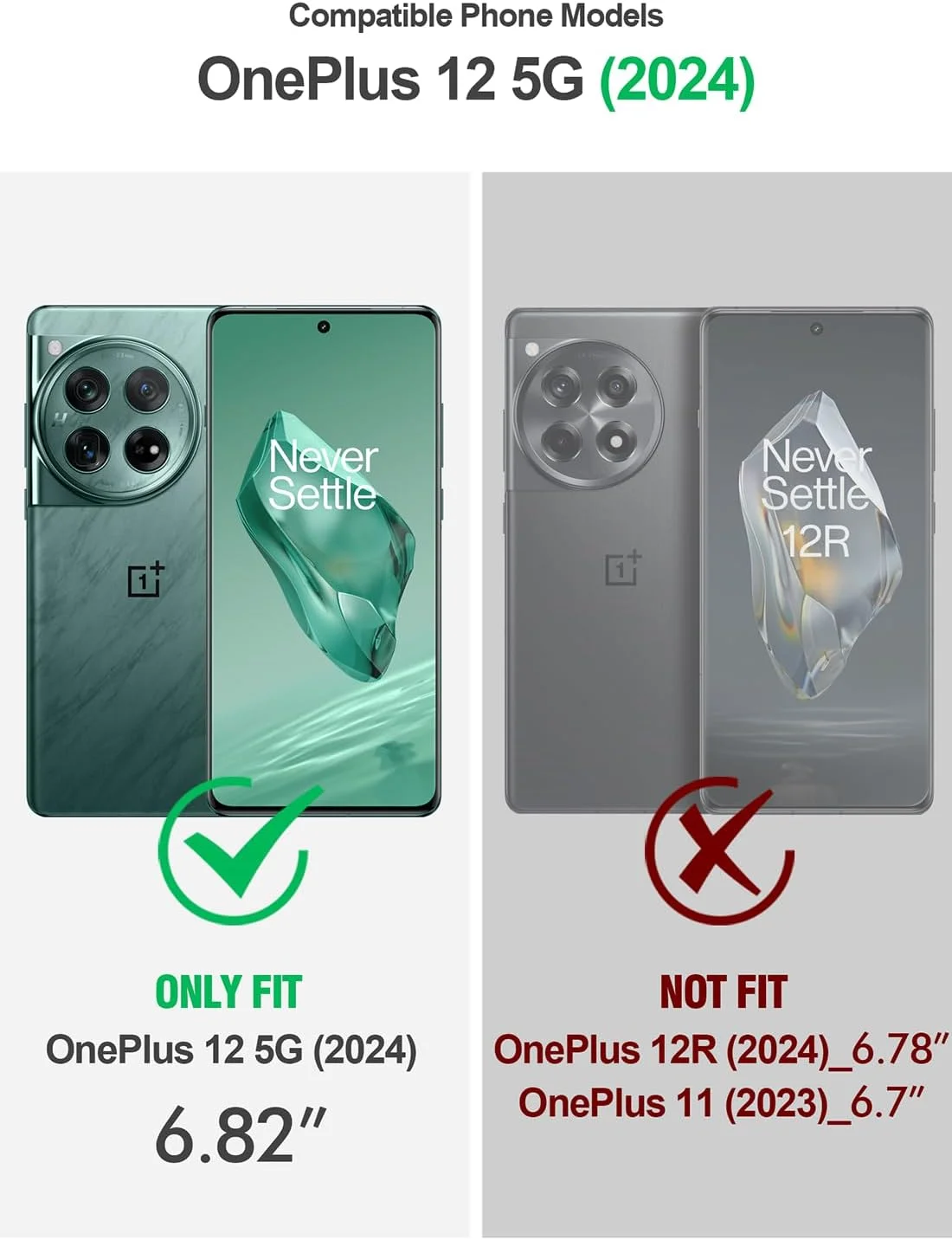 کاور محافظ POETIC Guardian سازگار با OnePlus 12 5G (2024)، محافظ صفحه نمایش داخلی، عملکرد با شناسه اثر انگشت، ضد ضربه، مقاوم، شفاف، کاور هیبریدی تمام بدنه، مشکی/شفاف