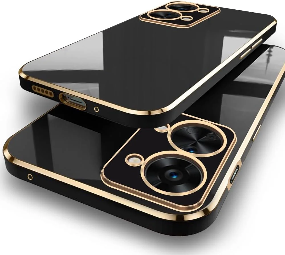 قاب پشتی با روکش طلایی لوکس TheGiftKart برای OnePlus Nord 2T 5G | لبه های برجسته برای محافظت از دوربین و صفحه نمایش | طراحی ضد ضربه | قاب پشتی شیک برای OnePlus Nord 2T (TPU، مشکی) قاب پشتی با روکش طلایی لوکس TheGiftKart برای OnePlus Nord 2T 5G | لبه های برجسته برای محافظت از دوربین و صفحه نمایش | طراحی ضد ضربه | قاب پشتی شیک برای OnePlus Nord 2T (TPU، مشکی)