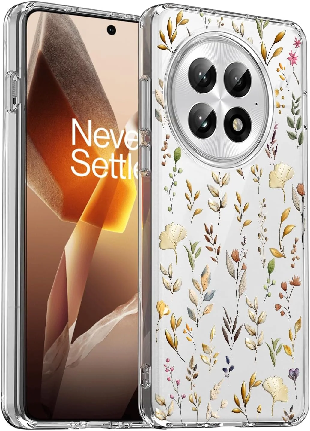 کاور محافظ گوشی موبایل یونوو سازگار با OnePlus 13R 5G، شفاف با طرح گل های طلایی، جنس TPU نرم، ضد ضربه، باریک و دارای طرح برجسته کاور محافظ گوشی موبایل یونوو سازگار با OnePlus 13R 5G، شفاف با طرح گل های طلایی، جنس TPU نرم، ضد ضربه، باریک و دارای طرح برجسته