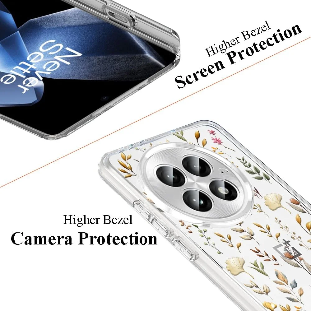 کاور محافظ گوشی موبایل یونوو سازگار با OnePlus 13R 5G، شفاف با طرح گل های طلایی، جنس TPU نرم، ضد ضربه، باریک و دارای طرح برجسته کاور محافظ گوشی موبایل یونوو سازگار با OnePlus 13R 5G، شفاف با طرح گل های طلایی، جنس TPU نرم، ضد ضربه، باریک و دارای طرح برجسته