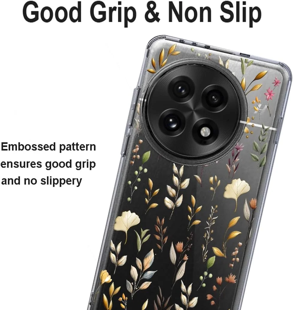 کاور محافظ گوشی موبایل یونوو سازگار با OnePlus 13R 5G، شفاف با طرح گل های طلایی، جنس TPU نرم، ضد ضربه، باریک و دارای طرح برجسته کاور محافظ گوشی موبایل یونوو سازگار با OnePlus 13R 5G، شفاف با طرح گل های طلایی، جنس TPU نرم، ضد ضربه، باریک و دارای طرح برجسته